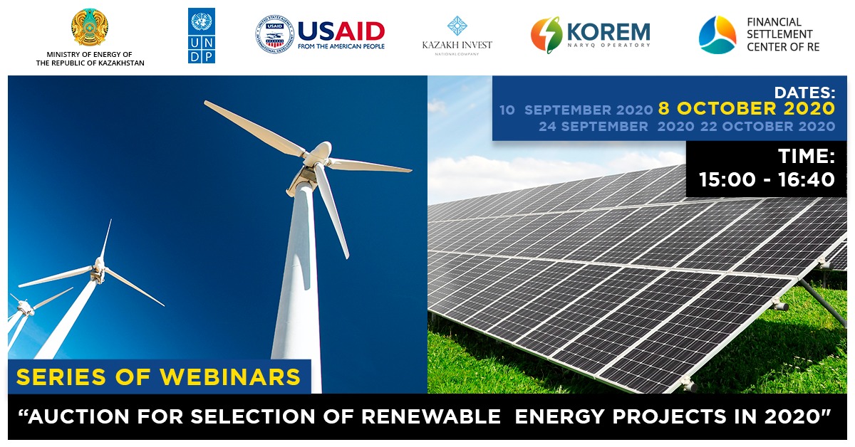 Webinar "Auctions for Selection of Renewable Energy Projects in 2020"
